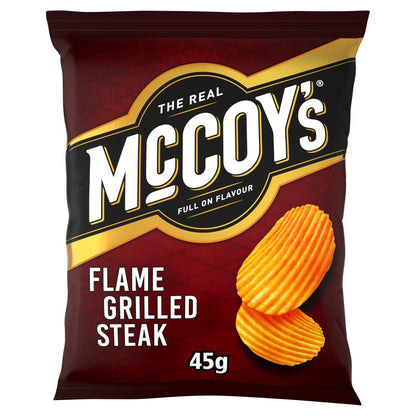 McCoy's Ridge Cut Flame Grilled Steak Crisps 45g (Box Of 36)