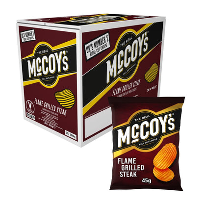 McCoy's Ridge Cut Flame Grilled Steak Crisps 45g - Box of 36