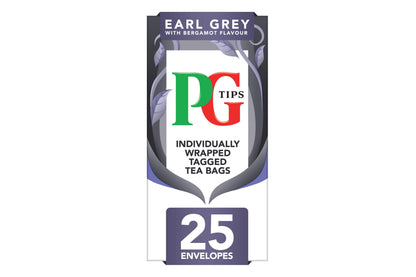PG Tips Earl Grey Individually Wrapped Envelope Tea Bags – 25 Pack