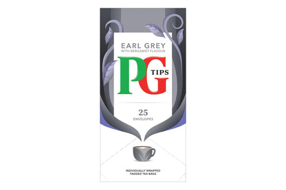 PG Tips Earl Grey Individually Wrapped Envelope Tea Bags – 25 Pack