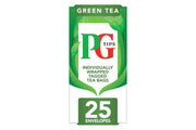 PG Tips Green Tea Individually Wrapped Envelope Tea Bags – 25 Pack