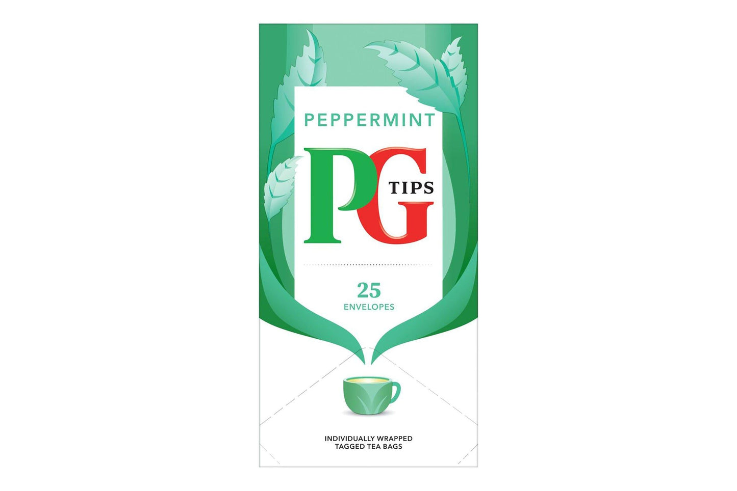 PG Tips Peppermint Individually Wrapped Envelope Tea Bags – 25 Pack