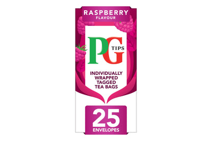 PG Tips Raspberry & Rosehip Individually Wrapped Envelope Tea Bags – 25 Pack