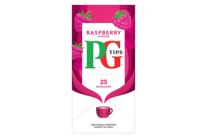 PG Tips Raspberry & Rosehip Individually Wrapped Envelope Tea Bags – 25 Pack