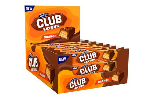 McVitie's Club Layers Orange – 39.5g (Box of 24)