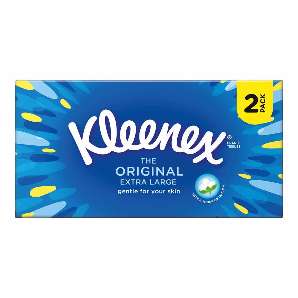 Kleenex Original Facial Tissues 3Ply - Twin Pack (2 x 64 Tissues)