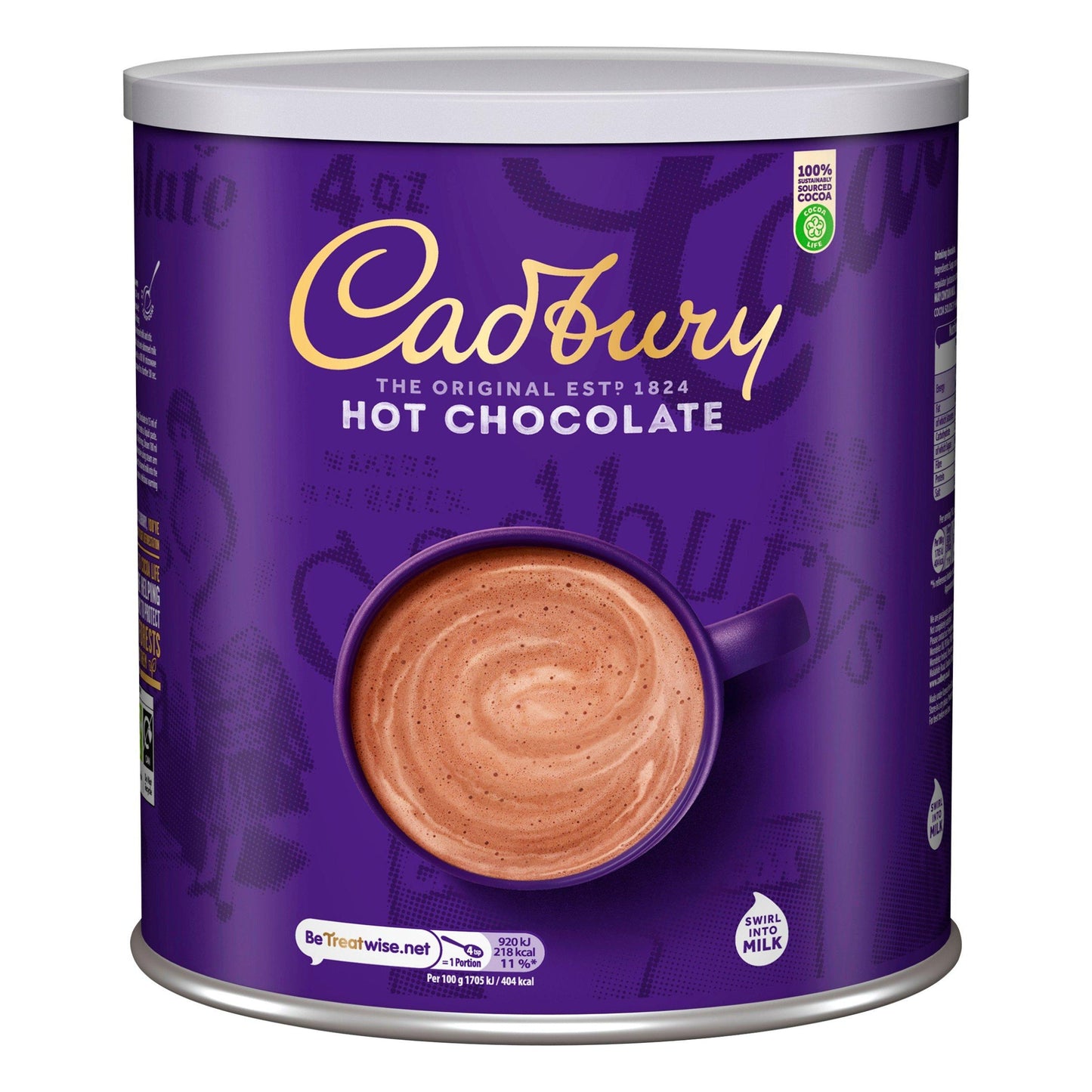 Cadbury Original Hot Chocolate Powder Catering Tin - 2kg - Add Hot Milk