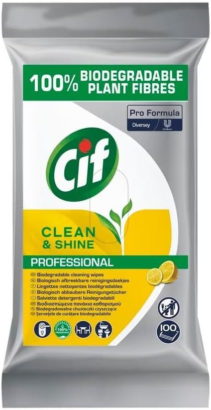 Cif Pro Clean & Shine Multipurpose Wipes 100 Wipes - Case of 4