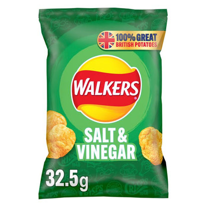 Walkers Salt & Vinegar Crisps 32.5g - Box of 32