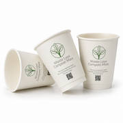 8oz White Double Wall Takeaway Coffee Cups - Aqueous Lined - Case of 500