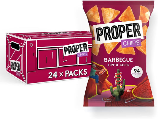 Proper Chips Lentil Barbecue 20g - Gluten Free & Vegan - Box of 24