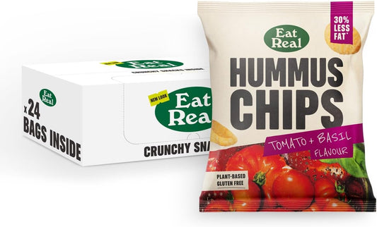 Eat Real Hummus Chips Tomato & Basil (Pack of 24)