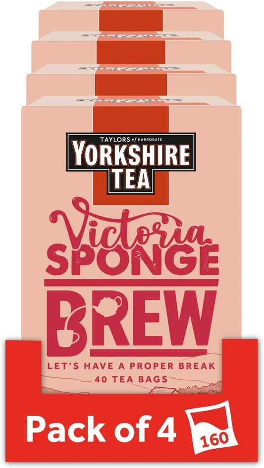 Yorkshire Tea Victoria Sponge Brew Tea Bags - Pack of 4 x 40