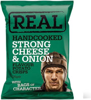 Real Crisps Strong Cheese & Onion 35g - Box of 24