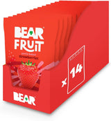 BEAR Fruit Dried Strawberry Packs - Gently Baked Fruit - Healthy - Vegan - 35g (Box of 14)