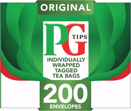 PG Tips Individually Wrapped Envelope Tea Bags – 200 Pack