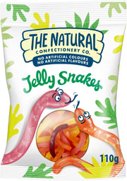The Natural Confectionery Co. Jelly Snakes - 110g (Pack of 10)