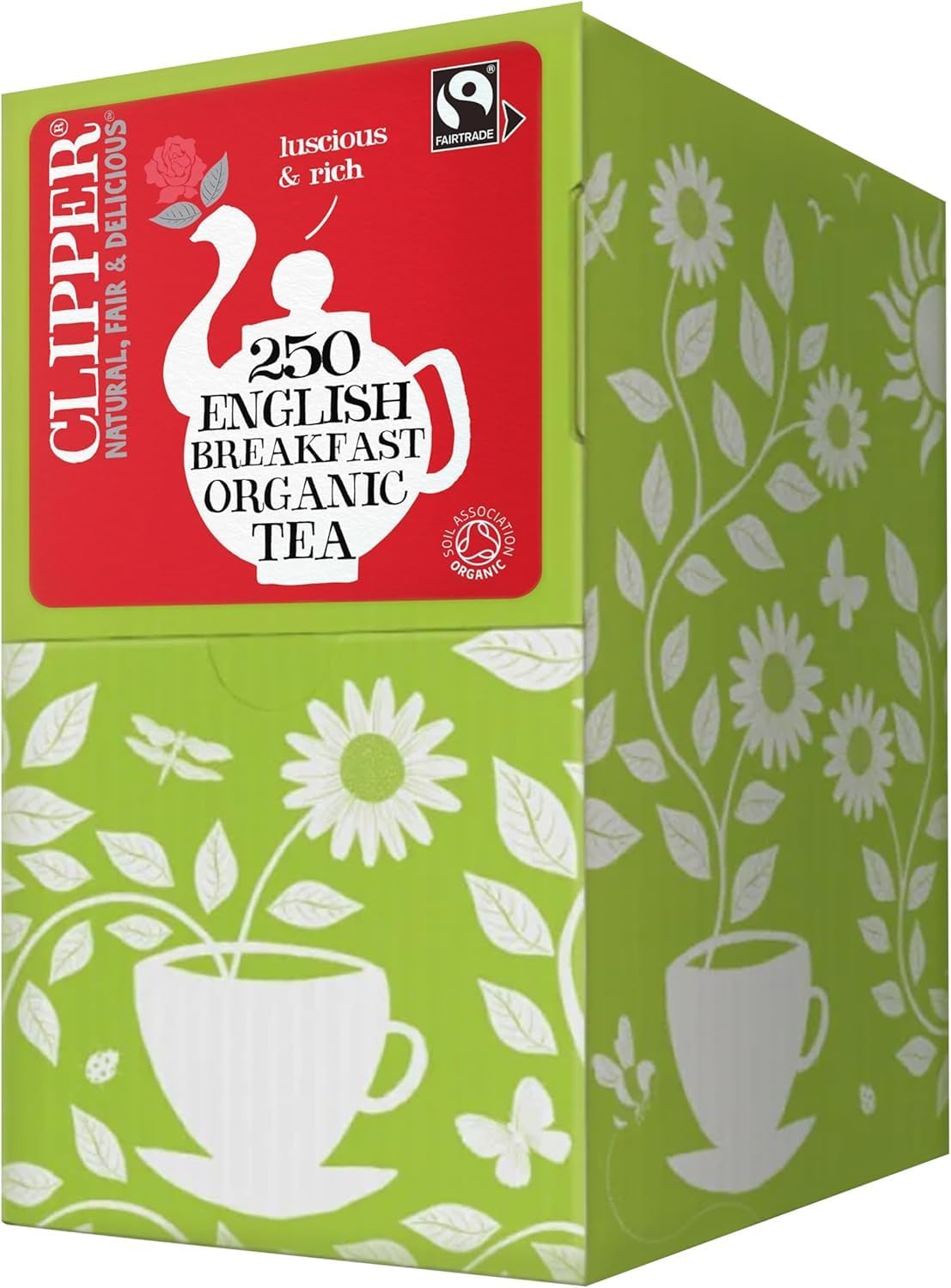 Clipper Organic Fairtrade English Breakfast Individually Wrapped Envelope Tea Bags – 250 Pack