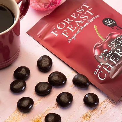 Forest Feast 60% Dark Chocolate Sour Cherries 40g - (Pack of 12)