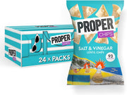 Proper Chips Lentil Salt & Vinegar 20g - Gluten Free & Vegan - Box of 24