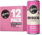 Remedy Kombucha Raspberry Lemonade - 250ml Cans (Pack of 12)