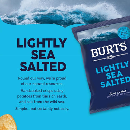 Burts Lightly Sea Salted Crisps 40g - Box of 20