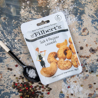 Mr Filbert's Salt & Pepper Cashews – 40g (Box of 20)