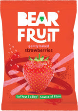 BEAR Fruit Dried Strawberry Packs - Gently Baked Fruit - Healthy - Vegan - 35g (Box of 14)