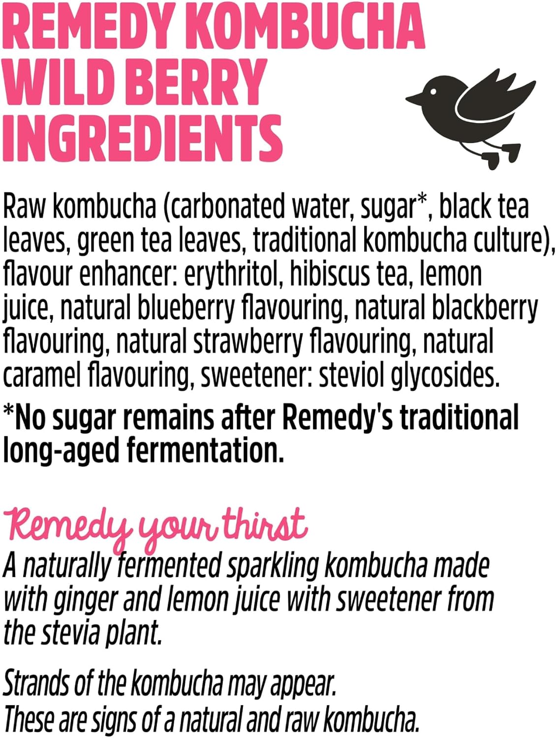 Remedy Kombucha Wild Berry - 250ml Cans (Pack of 12)