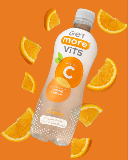Get More Vits - Vitamin C Sparkling Orange 500ml (12 Pack) BEST BEFORE 04/26