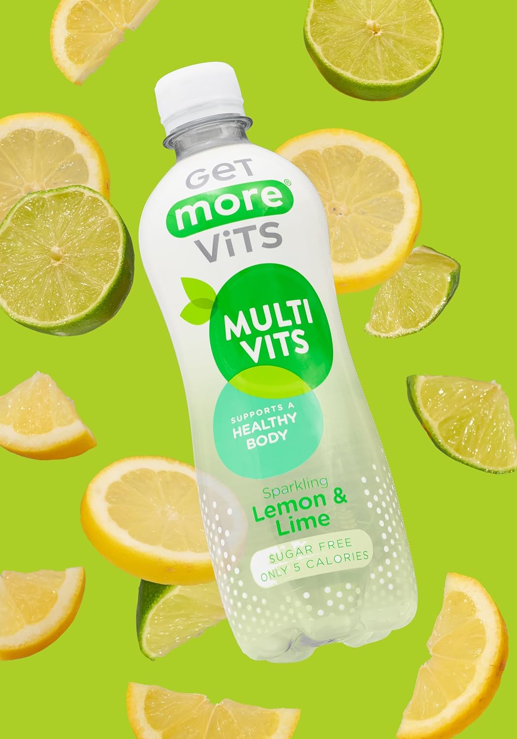 Get More Vits - Multivitamin Sparkling Lemon & Lime 500ml (12 Pack)