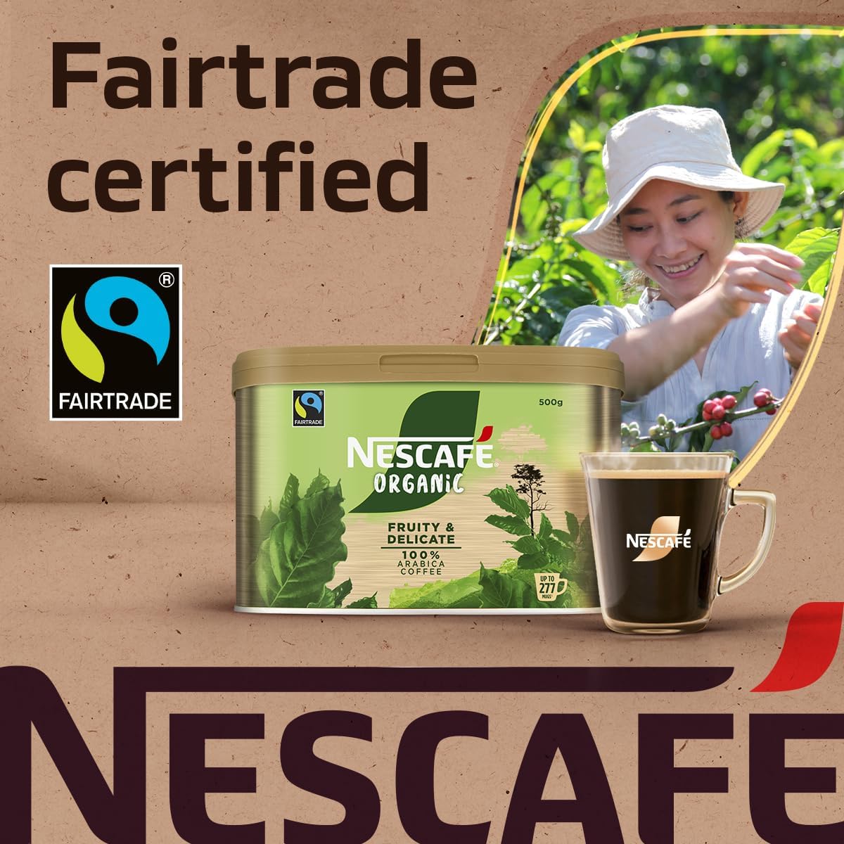 Nescafé Gold Organic Fairtrade Instant Coffee Tin 500g