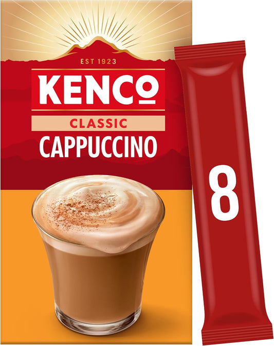 Kenco Cappuccino Instant Coffee Sachets - Pack of 8