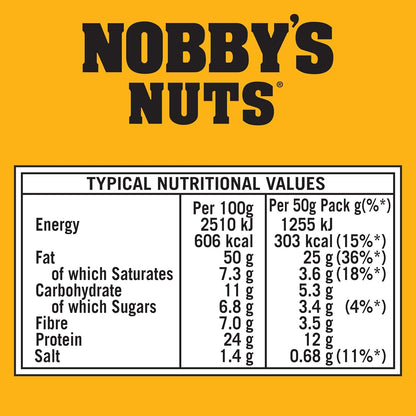 Nobby's Nuts Dry Roasted Peanuts Pub Card Snacks - 50g (Pack of 24)