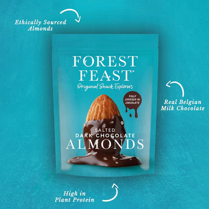 Forest Feast Salted Dark Chocolate Almonds 40g - (Pack of 12)
