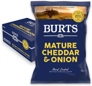 Burts Mature Cheddar & Spring Onion Crisps 40g - Box of 20