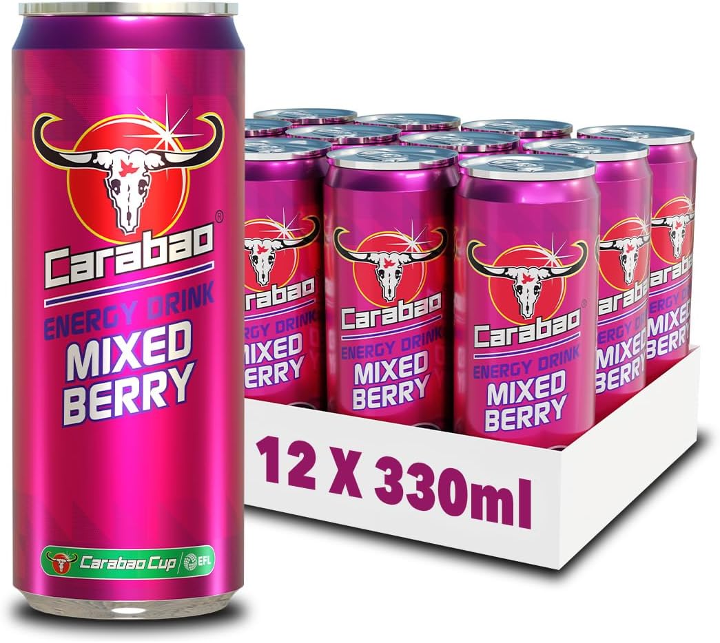 Carabao Energy Drink Mixed Berry - 330ml Slimline Can (Case of 12)