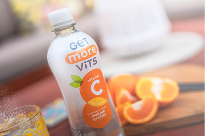 Get More Vits - Vitamin C Sparkling Orange 500ml (12 Pack) BEST BEFORE 04/26