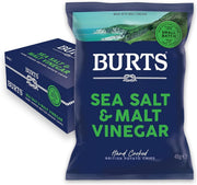 Burts Sea Salt & Malted Vinegar Crisps 40g - Box of 20