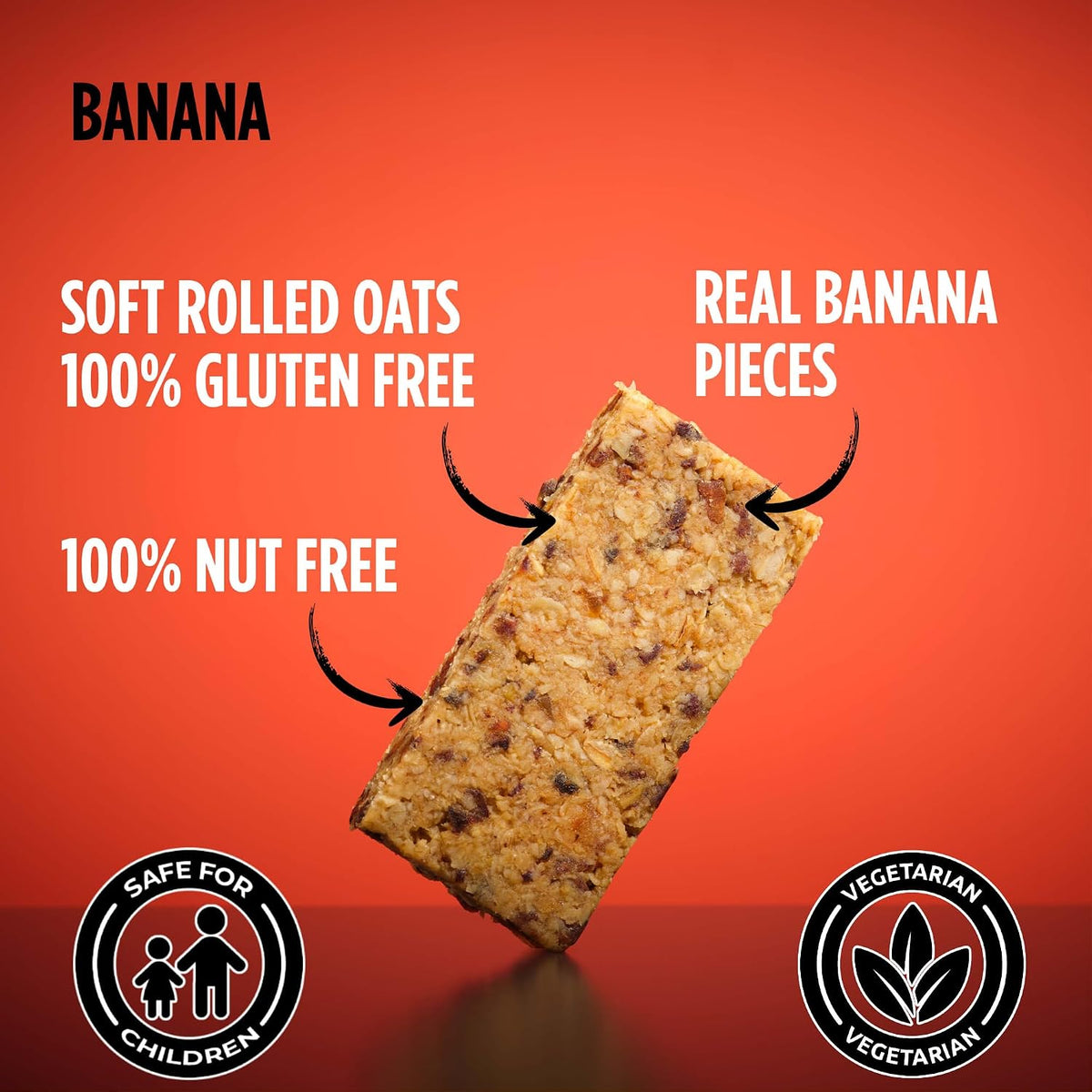 GetBuzzing Nut & Gluten Free Banana Flapjack Bar 62g - Box of 20