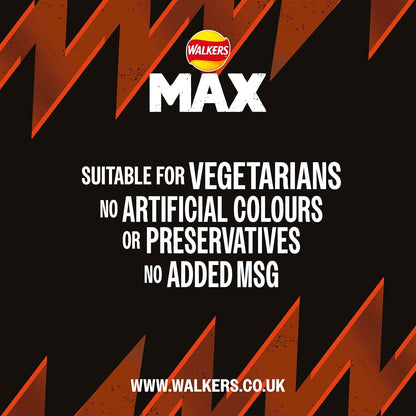 Walkers Max Sizzling Flame Grilled Steak Ridged Crisps 42.5g - (Box of 24)