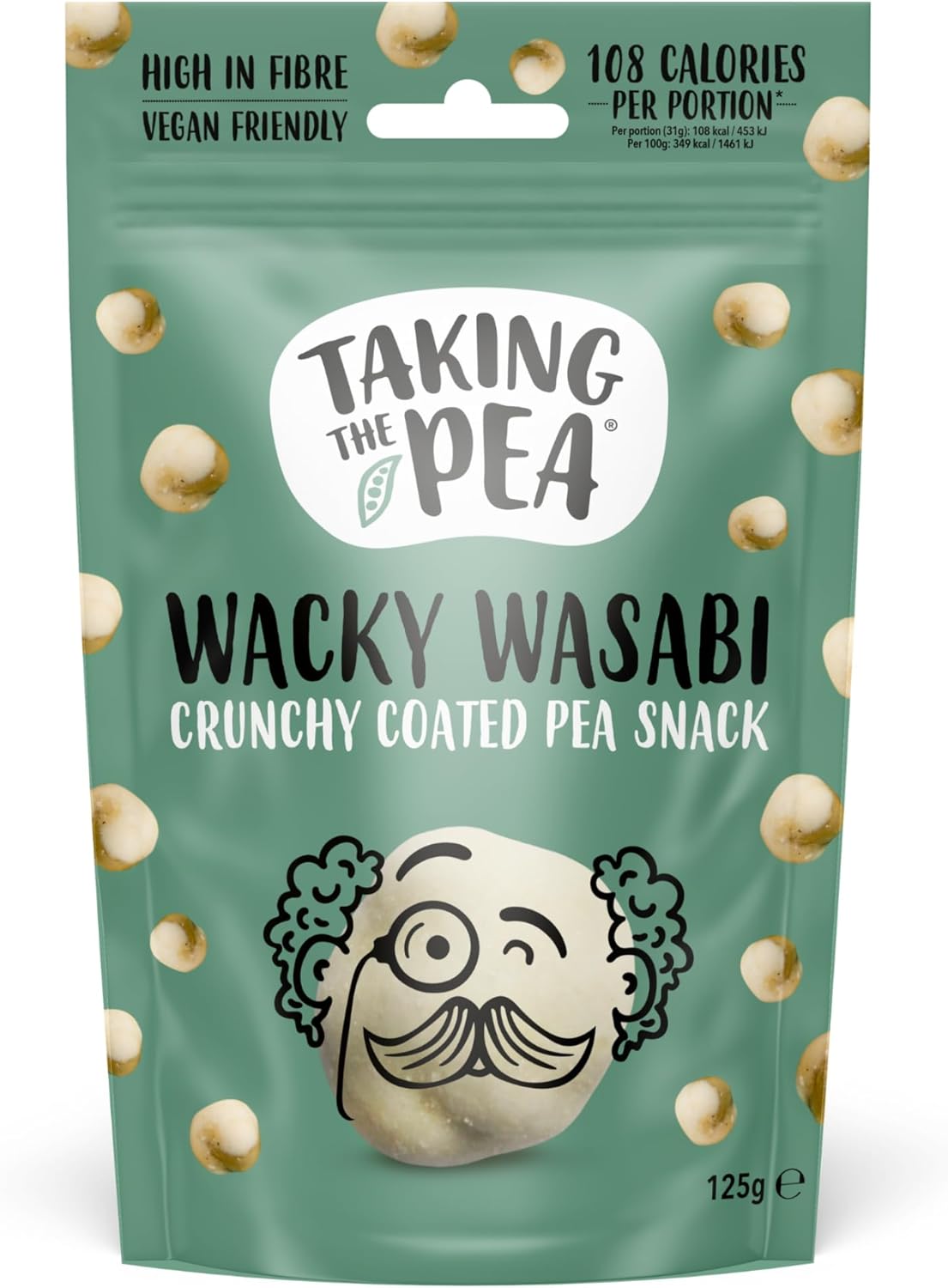 Taking The Pea Wacky Wasabi Crunchy Coated Peas - 125g (Box of 7)