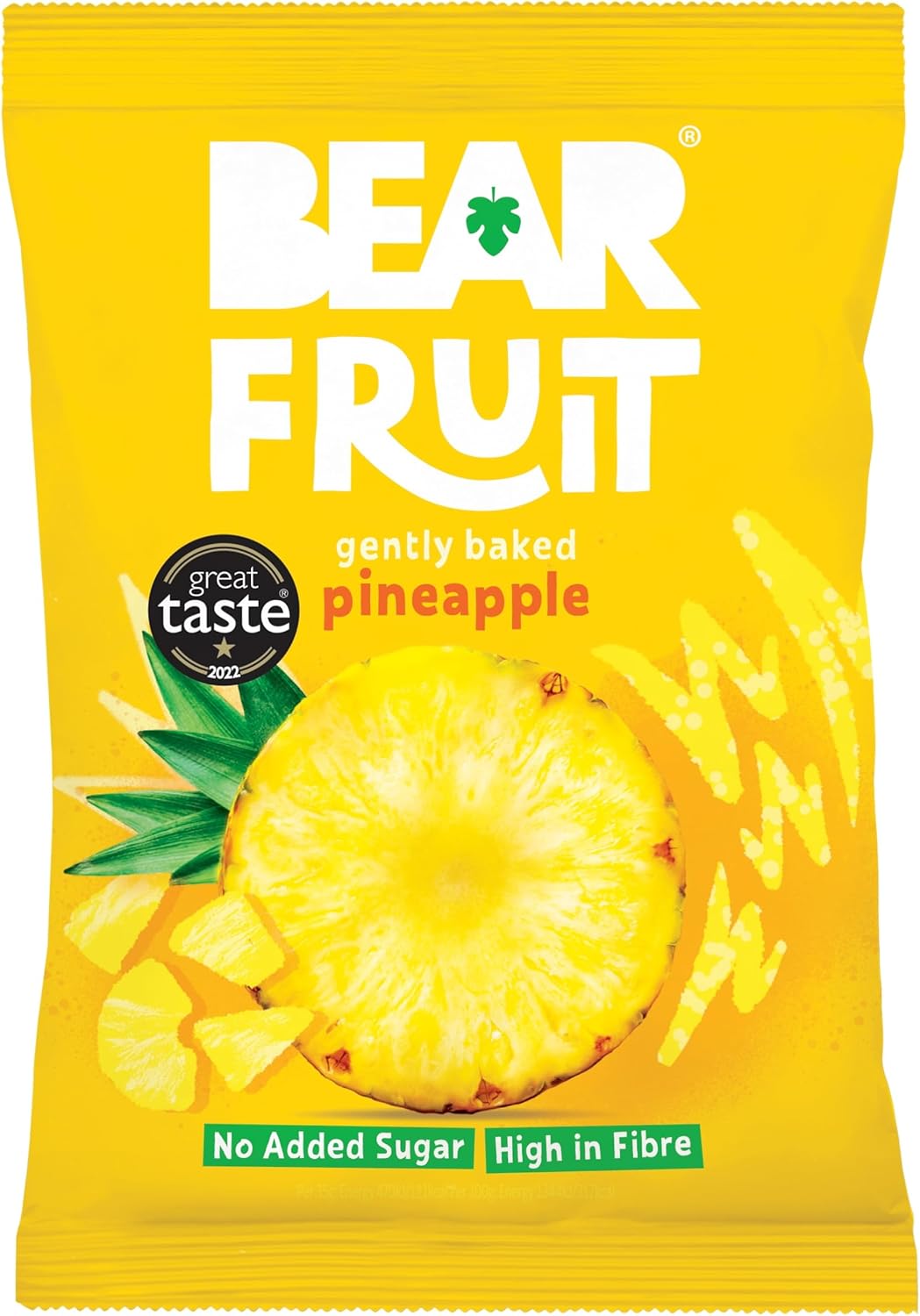 BEAR Fruit Dried Pineapple Packs - Gently Baked Fruit - Healthy - Vegan - 35g (Box of 14)