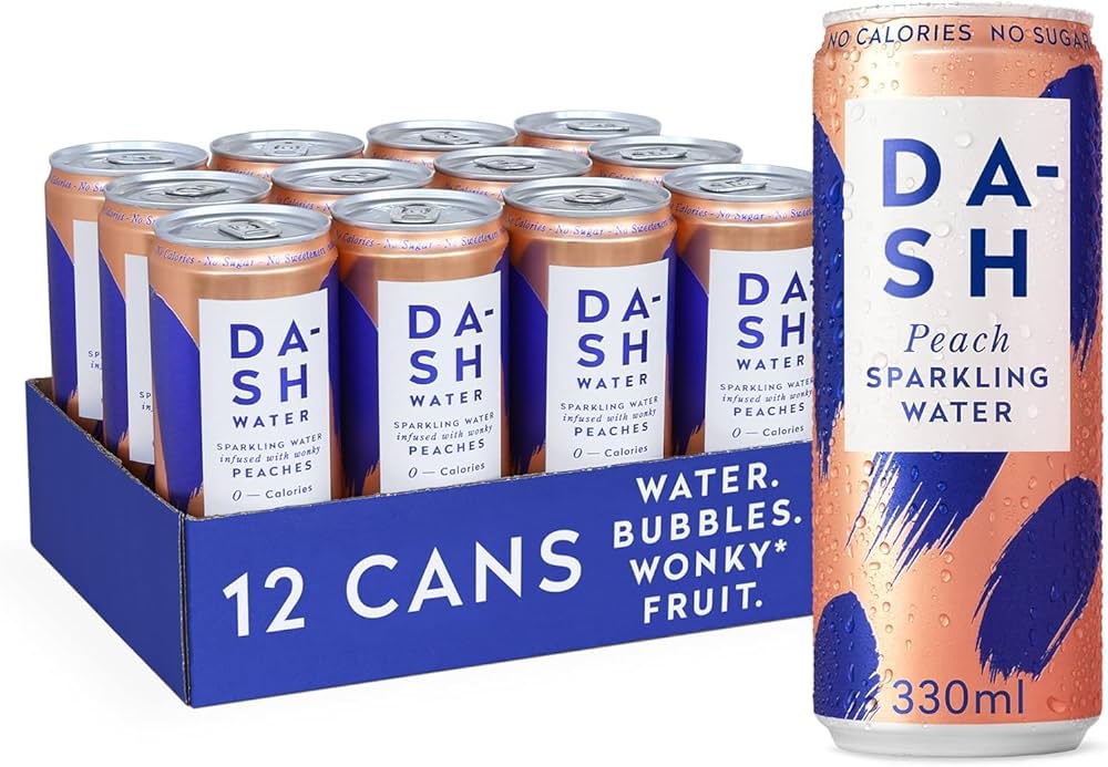 Dash Water Sparkling Peach 330ml (Pack of 12)