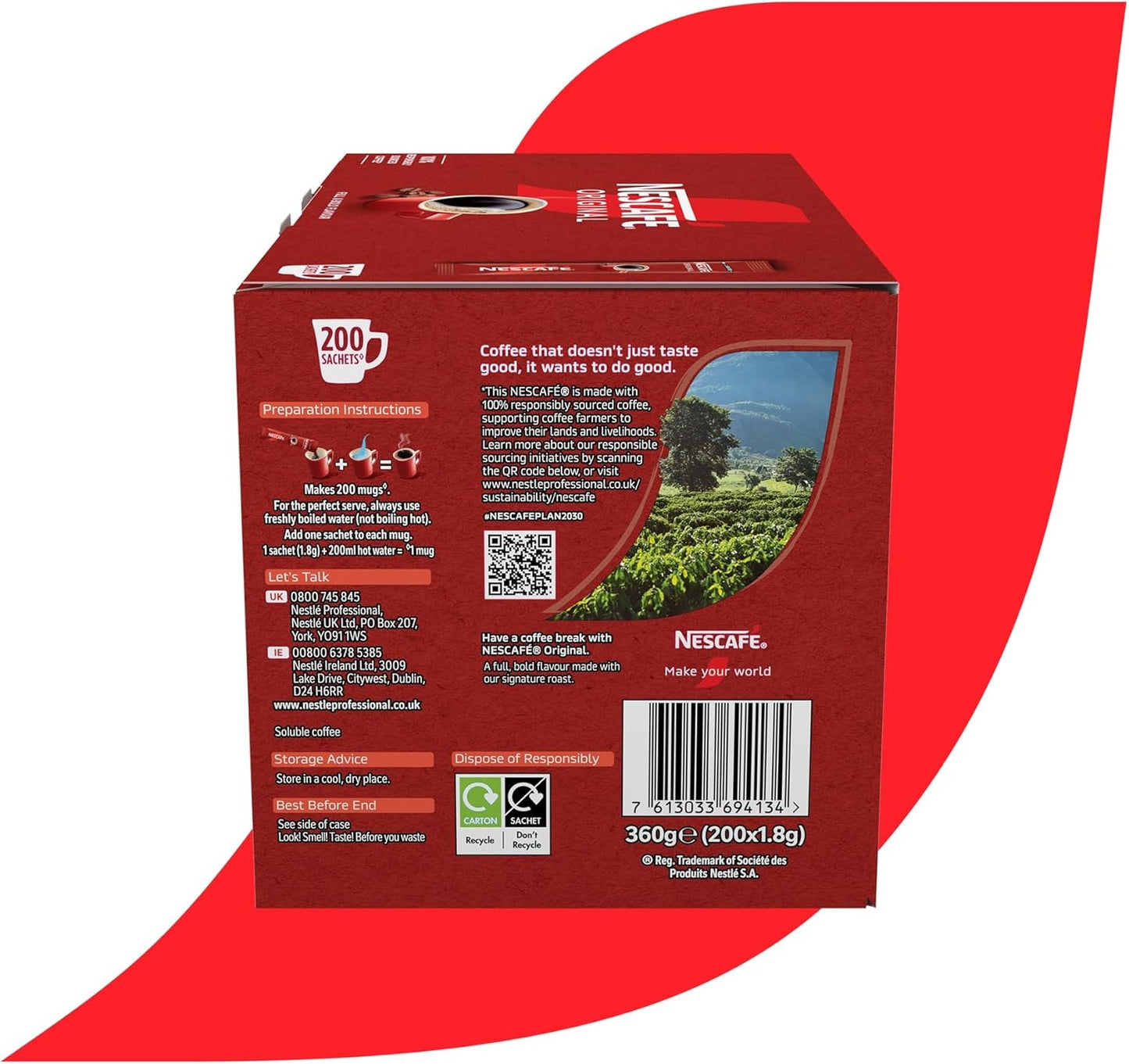 Nescafé Original Instant Coffee Sachets / Coffee Sticks - Box of 200