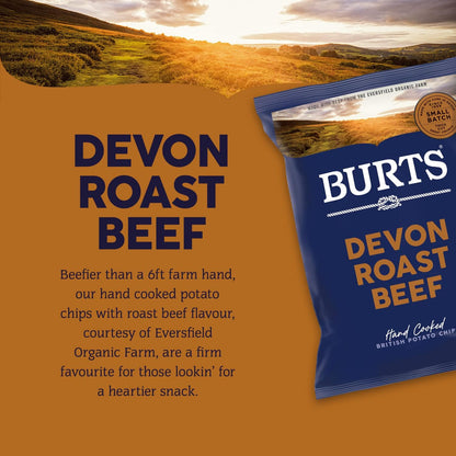 Burts Devon Roast Beef Crisps 40g - Box of 20