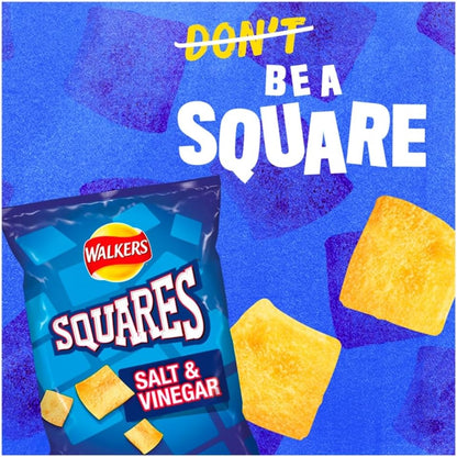 Walkers Squares Salt & Vinegar Crisps 27.5g - (Box of 32)