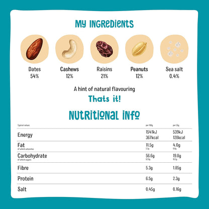 Nakd Salted Caramel Natural Fruit & Nut Bars - Vegan - Healthy Snack - Gluten Free - 35g (Box of 18)