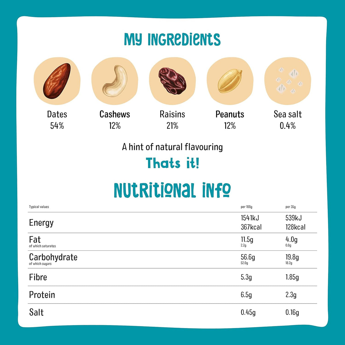 Nakd Salted Caramel Fruit & Nut Bar 35g (Box of 18)