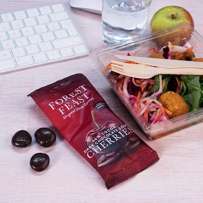 Forest Feast 60% Dark Chocolate Sour Cherries – 40g (Pack of 12) BEST BEFORE 02/26